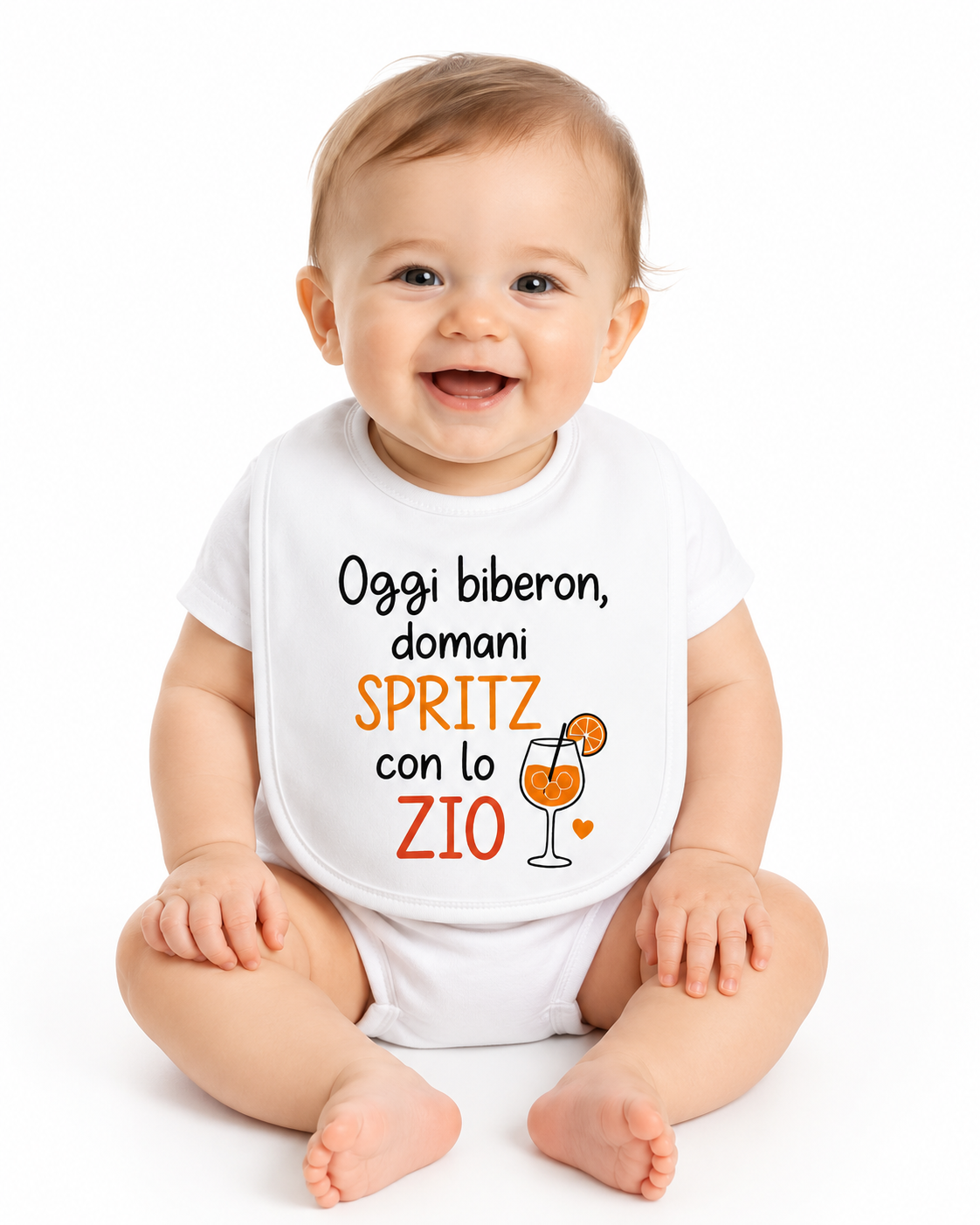 Baby-Lätzchen Spritz mit Onkel oder Zio – Deutsch oder Italienisch