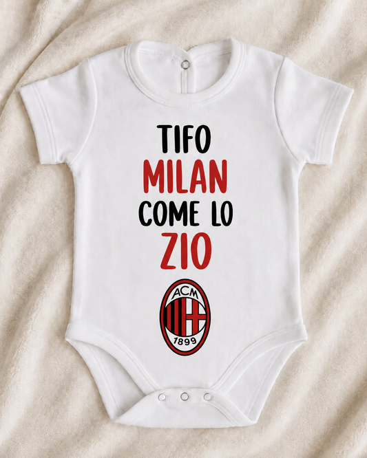 Baby-Body Tifo Milan come lo Zio – Italienischer Fussball-Body