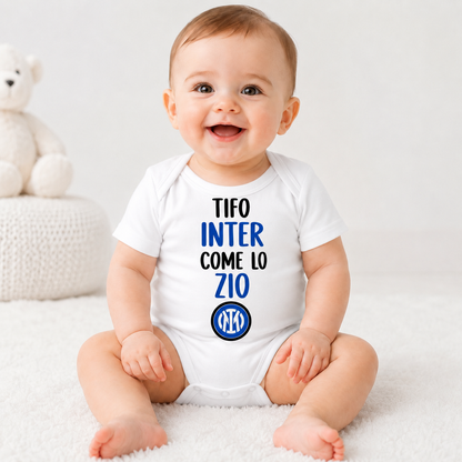 Baby-Body Tifo Inter come lo Zio – Italienischer Fussball-Body