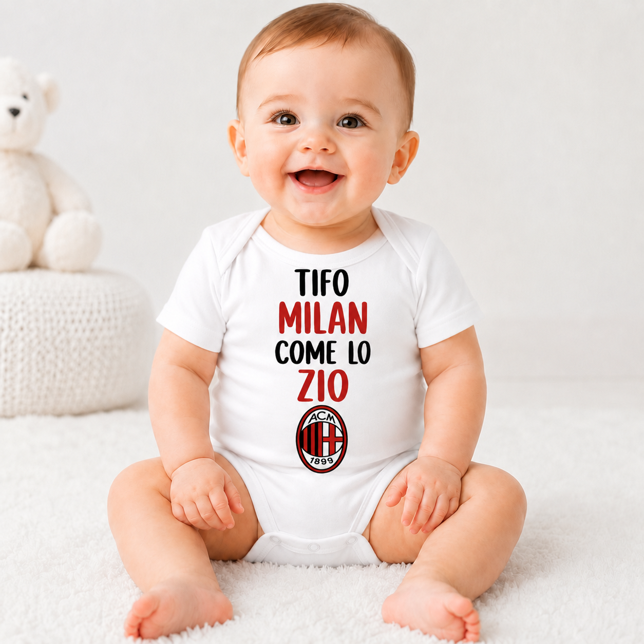 Baby-Body Tifo Milan come lo Zio – Italienischer Fussball-Body