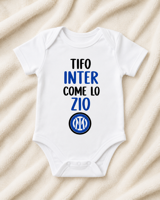 Baby-Body Tifo Inter come lo Zio – Italienischer Fussball-Body