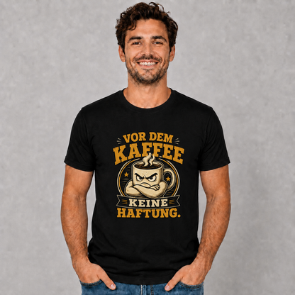 Vor dem Kaffee keine Haftung T-Shirt – Schwarz & Weiss