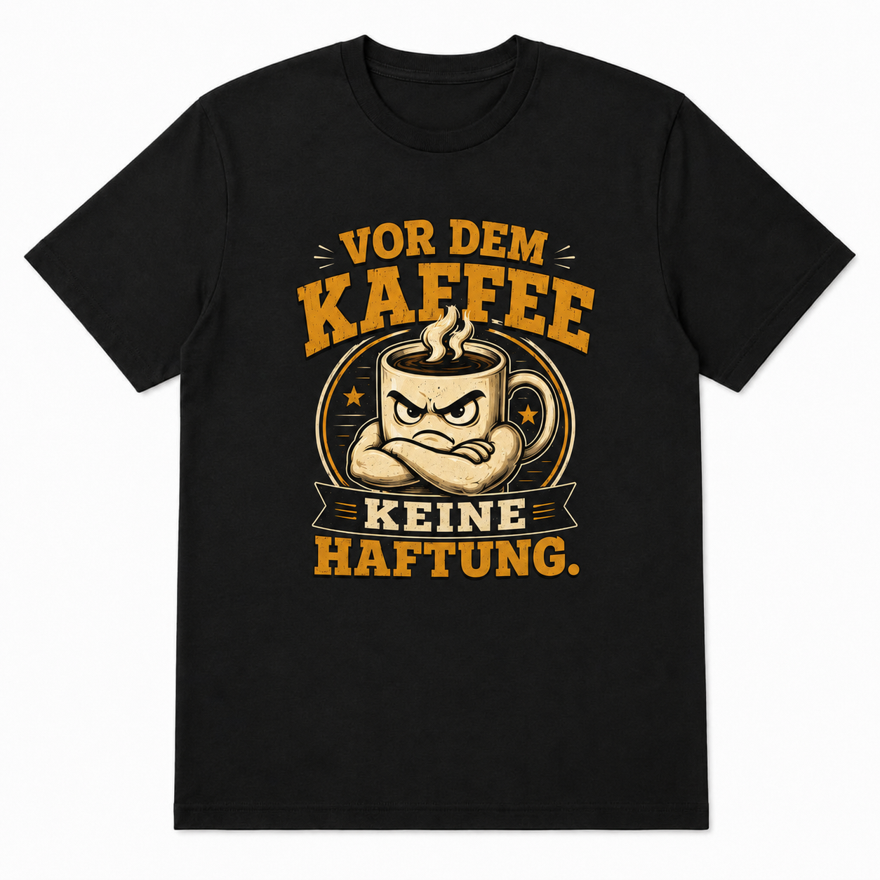 Vor dem Kaffee keine Haftung T-Shirt – Schwarz & Weiss