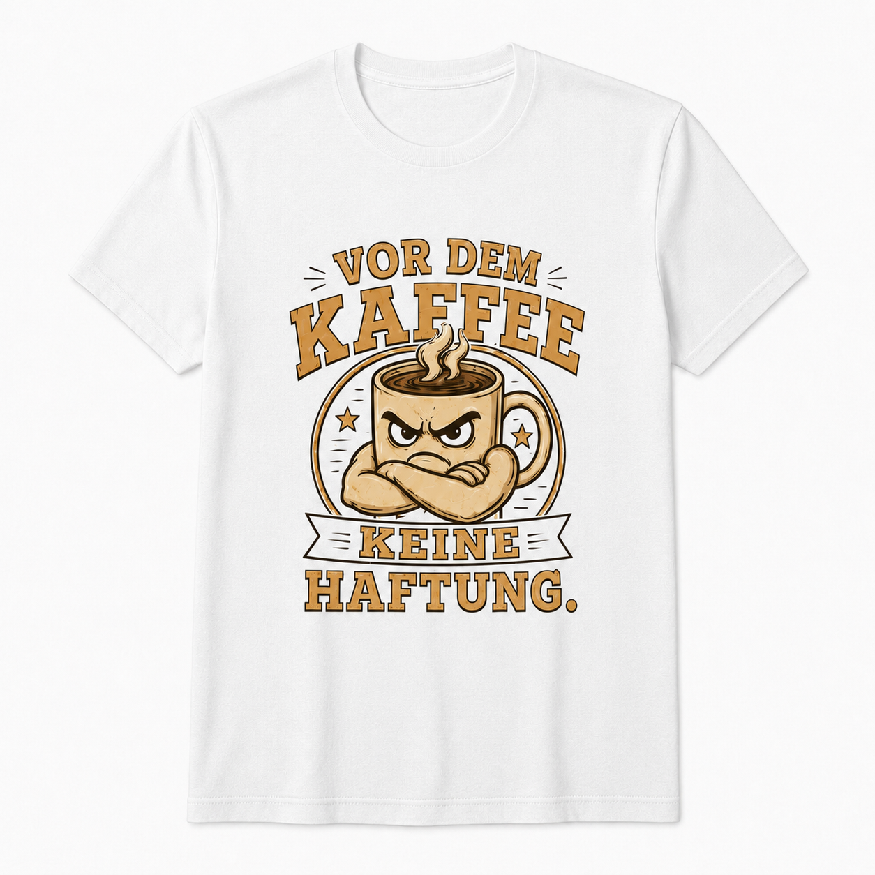 Vor dem Kaffee keine Haftung T-Shirt – Schwarz & Weiss