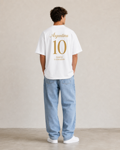 Argentinien Fan-Shirt Nummer 10 – Oversize Fussballshirt