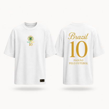 Brasilien Fan-Shirt Nummer 10 – Paixão pelo Futebol