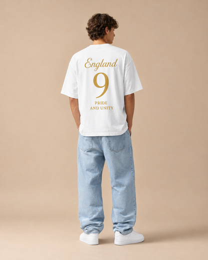 England Fan-Shirt 2026 – Nummer 9 Gold