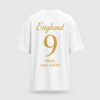 England Fan-Shirt 2026 – Nummer 9 Gold