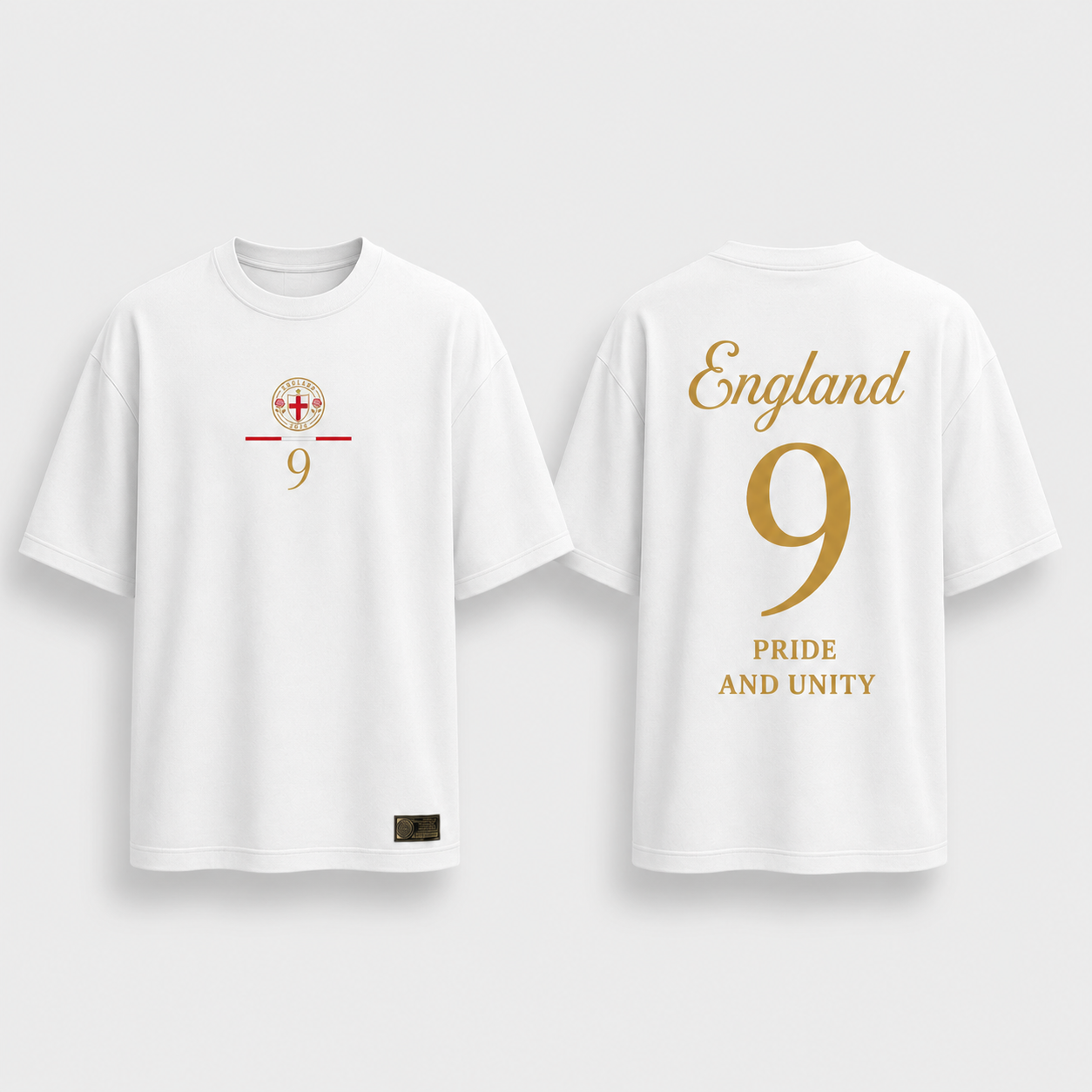 England Fan-Shirt 2026 – Nummer 9 Gold