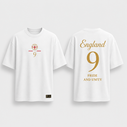 England Fan-Shirt 2026 – Nummer 9 Gold