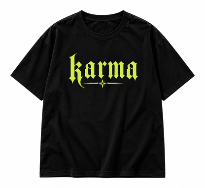 Karma Oversized T-Shirt – Schwarz