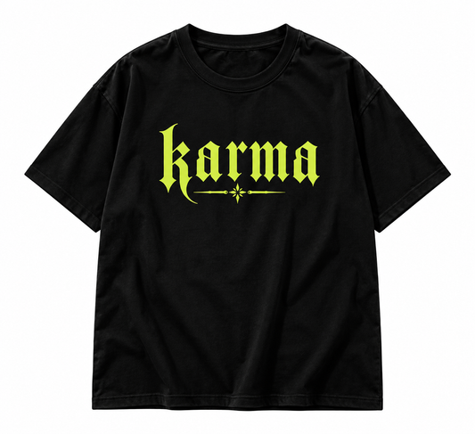 Karma Oversized T-Shirt – Schwarz
