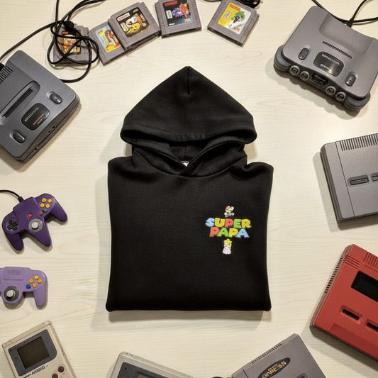 Super Papa Hoodie – personalisier Hoodie für Väter Mario
