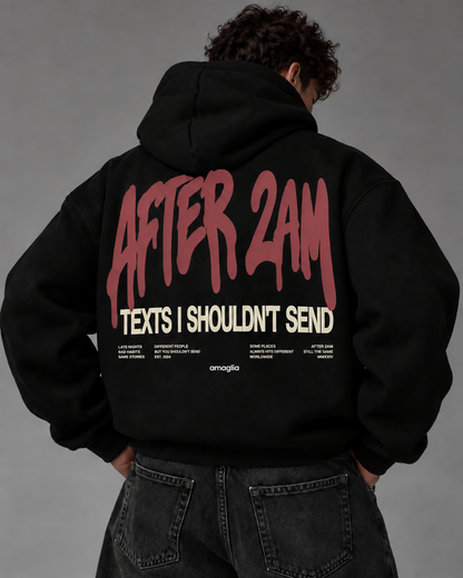 Oversized Hoodie Schwarz „After 2AM“ – Premium Streetwear