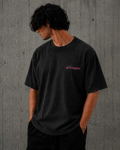 AMAGLIA Football Statement Oversized T-Shirt Washed Black