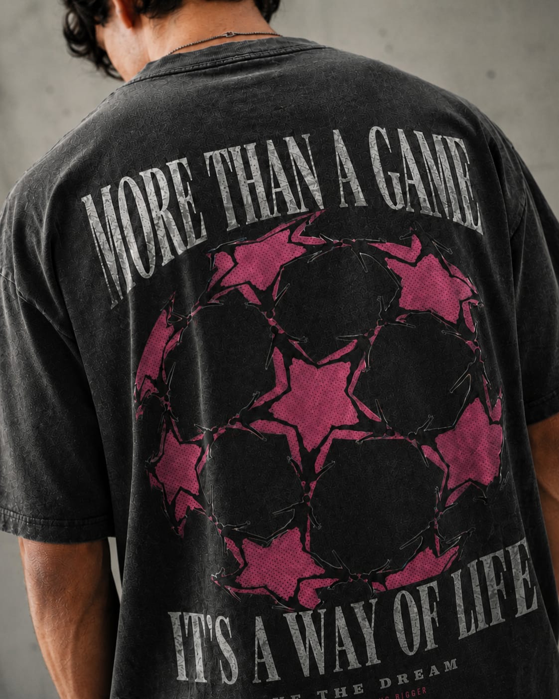AMAGLIA Football Statement Oversized T-Shirt Washed Black