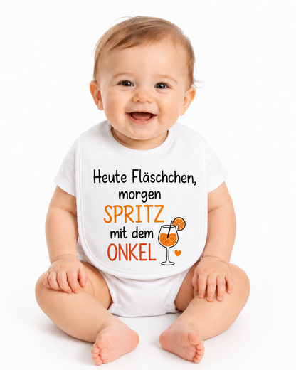 Baby-Lätzchen Spritz mit Onkel oder Zio – Deutsch oder Italienisch