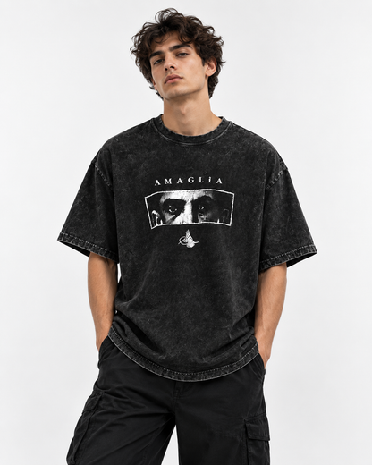 Ottoman Eyes Washed Black Oversized T-Shirt