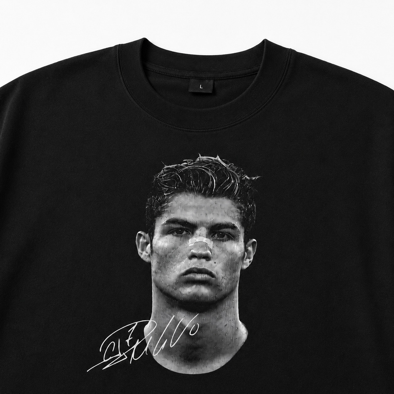 legend no 7 oversize fussball t-shirt schwarz close