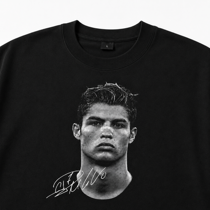 legend no 7 oversize fussball t-shirt schwarz close