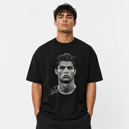 legend no 7 oversize fussball t-shirt schwarz model