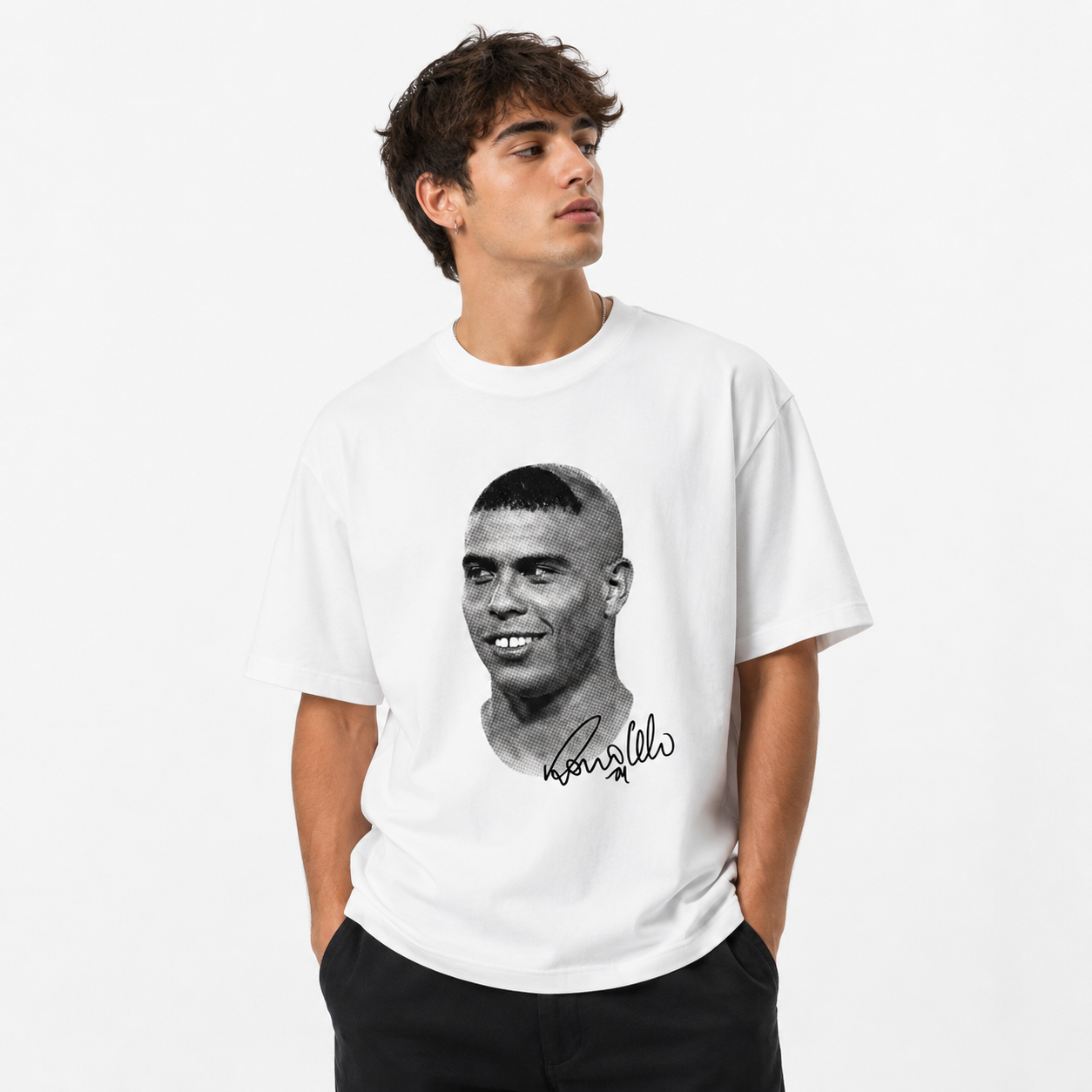 legend no 9 oversize fussball t-shir weiss model