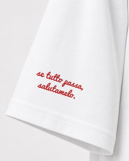 Se tutto passa salutamelo Oversize T-Shirt Weiss